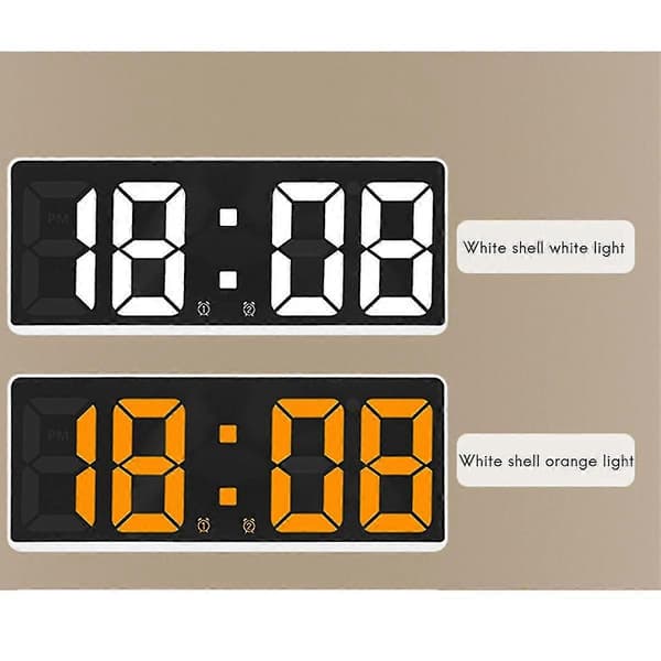Digital Väckarklocka Enkel LED-klocka Stor Skärm Digital Klocka Sovrum Sängklocka Orange