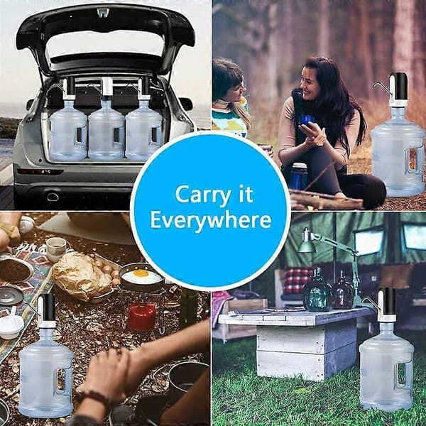 Vattenpump, elektrisk vattenflaskpump, USB-laddande automatisk dricksvattenpump för universalflaska, bärbar vattendispenser för camping