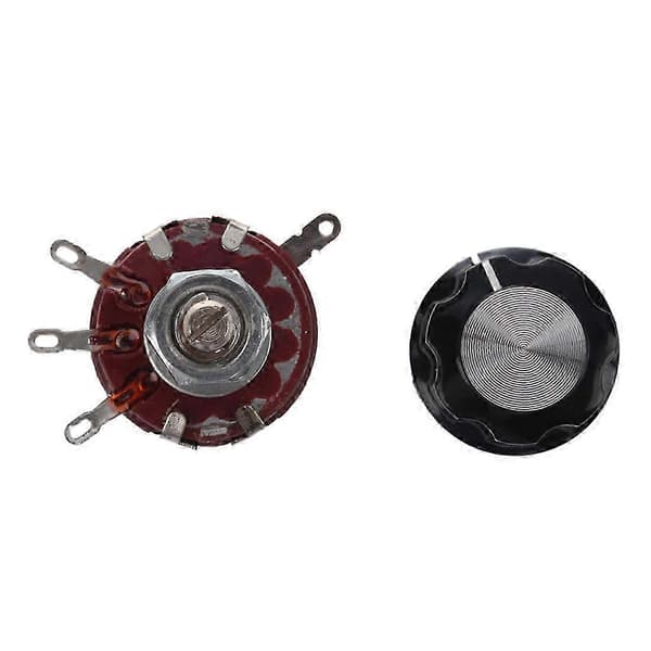 Erstatningspotensiometer med 6 mm akseldiameter, 470K Ohm, 2W, med knapp