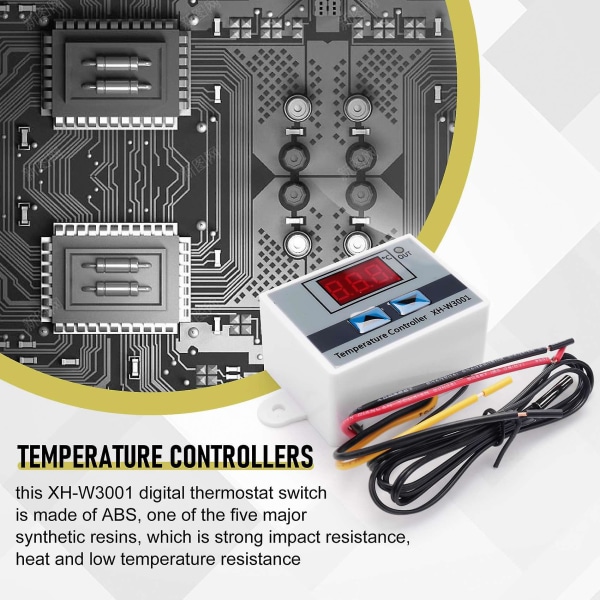 3 stk Xh-w3001 Digital LED Temperatur Controller Modul Digital Termostat Switch Elektronisk Termostat