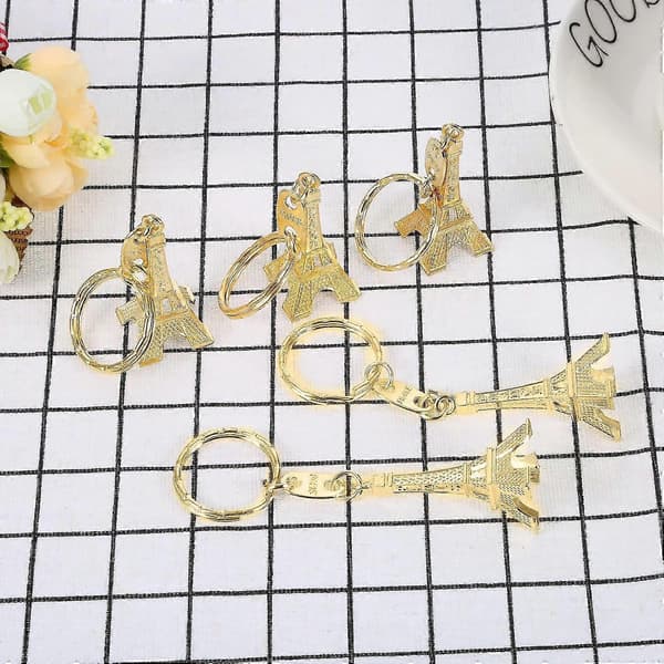 15 Stykker Eiffeltårn Nøglering Retro Pynt Franske Souvenirs Nøgleringe (guld)