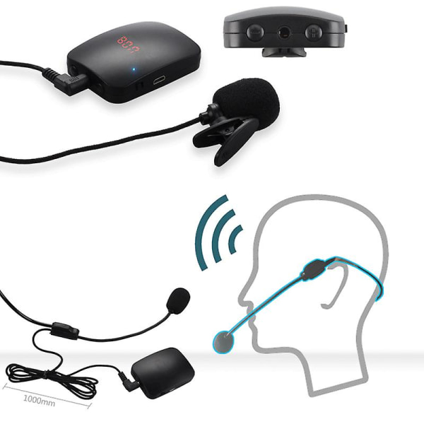 FM trådlös mikrofonsändare med headsetmikrofon & lapelmikrofon för lärare  Reseguide | 2acb | Fyndiq