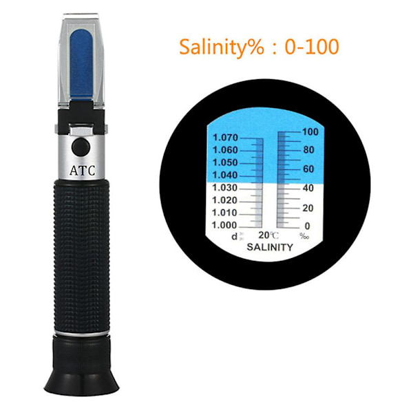 0-100% håndholdt salinometer sjøvann saltholdighets refraktometer nitrat tester måler