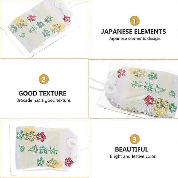 3 st Japansk Stil Talismaniska Hängen Utsökta Välsignelseamuletter Välsignelsepåsar