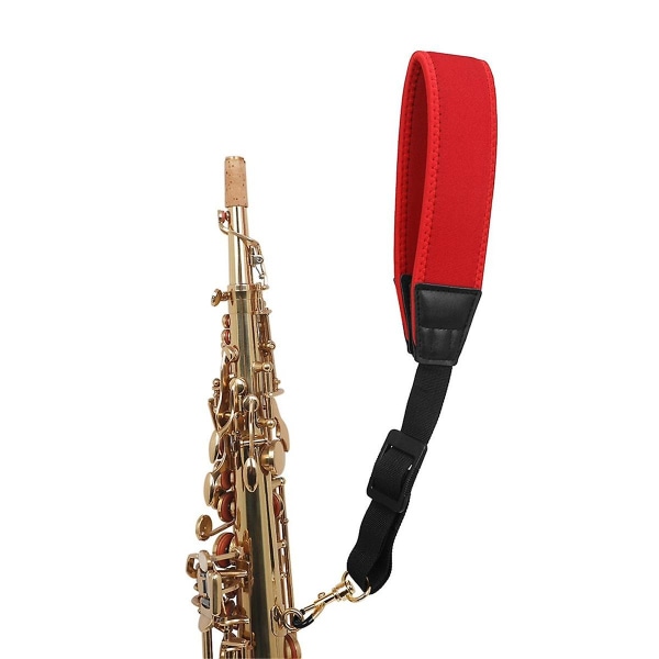 Säädettävä saksofonihihna yhdellä olkapäällä leikkivä kaulahihna, työvoimaa säästävä olkahihna, punainen