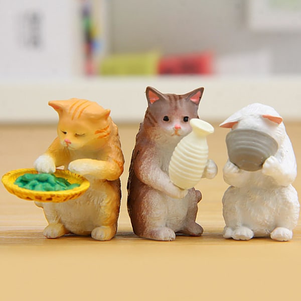 Japansk kattliv version vild DIY modell landskapsdocka prydnader bordsdekor