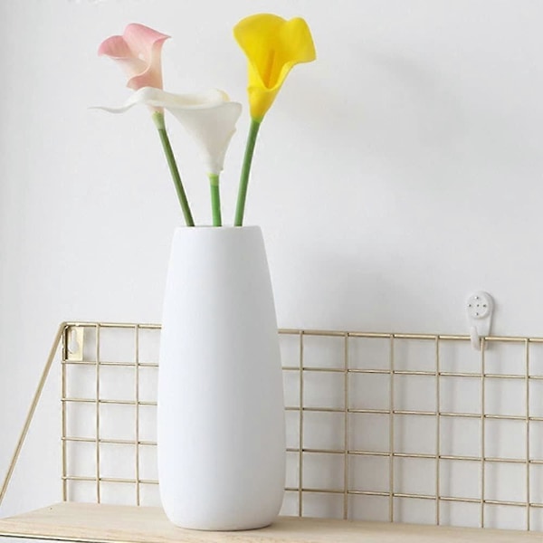 2025 Egnet Hvit Keramisk Vase, Keramisk Vase for Blomster, Moderne Vase for Blomster, Keramisk Vase for Hjemmeinnredning