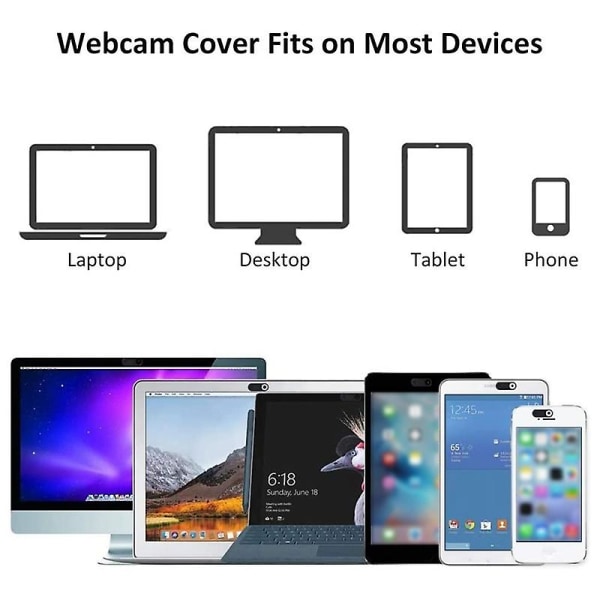 Webcam-cover, 12-pak ultratyndt design webkamera cover til bærbar, pc, , , computer, ipad