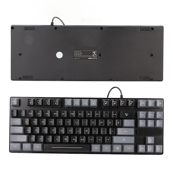 SBSGV Mekanisk Gaming Tastatur Multifunksjon 87 Taster Fargerik Bakgrunnsbelysning USB Kablet Tastatur for Spill Kontor