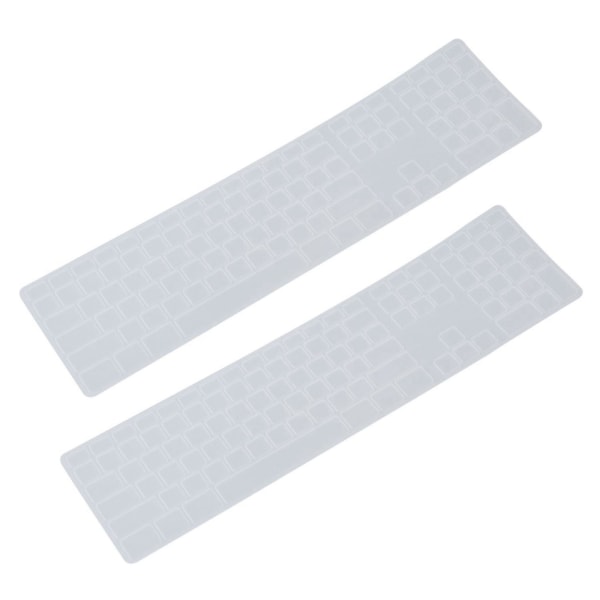 2x silikon tynt tastatur huddekselbeskytter med numerisk tastatur for gjennomsiktig