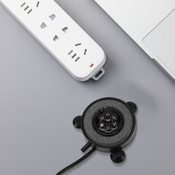 Led Akvarium Luftboble Lys Fisktank Luftgardin Boble Sten Disk med 6 Farveskiftende Leds(Eu Stik)