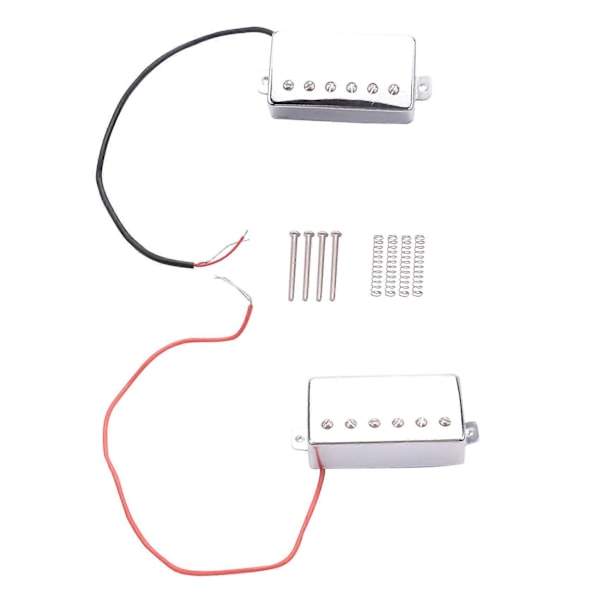 2 kpl sähkökitaran humbucker-mikrofonisetti, kaula ja sillan mikrofonit LP-kitaran tarvikkeille, kromi