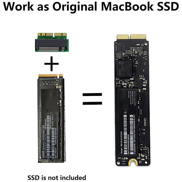 M.2 NVME MacBook SSD-konverteradapter för uppgraderad MacBook Air Pro Retina Mid 2013-2017, AHCI SSD-uppgraderingskit
