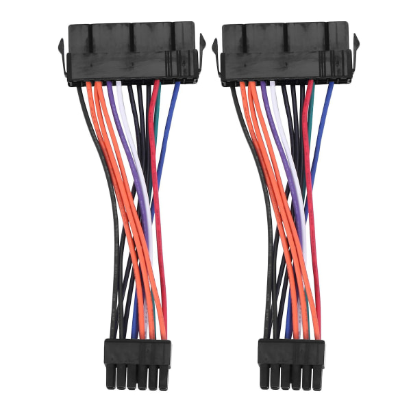 2stk 24 Pin Til 12 Pin Psu Hovedstrømforsyning Atx Adapter Kabel For