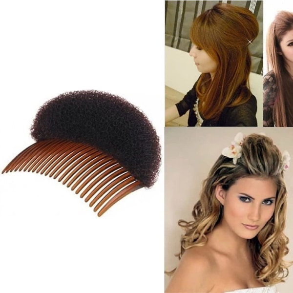 Volum Hårstyling Clip Bun Maker Hårinnsatsverktøy Multifunksjonelt hårtilbehør med kam for øyeblikkelig frisyre (brun) (1 stk)