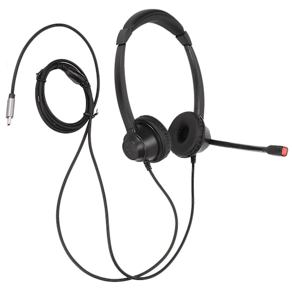 Type C Støjreducerende Binauralt Headset med Mikrofon til Kundeservicekontor