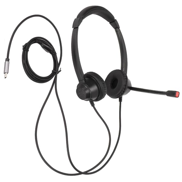 Type C Støyreduserende Binauralt Headset med Mikrofon for Kundeservicekontor