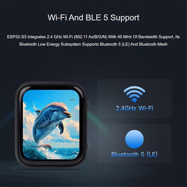 ESP32 S3 Udviklingskort 1.8 Tommer AMOLED Display Touch Screen QMI8658/MIC/Audio LVGL AI Voice Pro