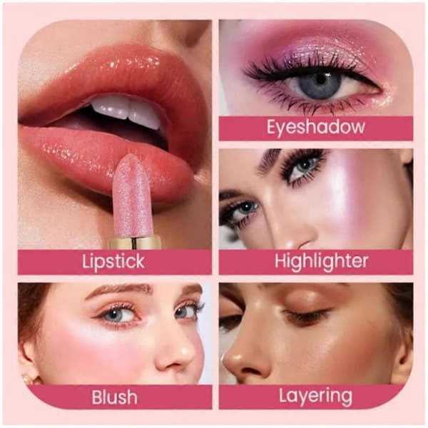 Diamant Glitter Leppestift, Diamant Lipgloss Glitter Leppestift Vanntett, Skinnende