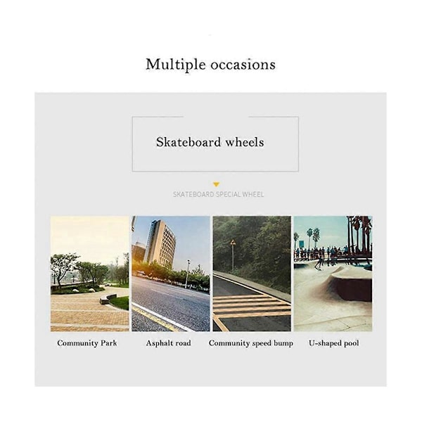 4 stk./sæt Skateboard Longboard Hjul 54mmx36mm 82A Hjul Stunt Skateboards Downspeed PU Hjul, Sort