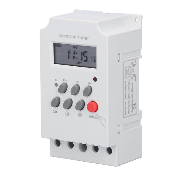 Elektronisk timer-kontakt DIN-skinne LCD Mikrocomputer Elektronisk Intelligent Controller KG316TII (AC 220V)