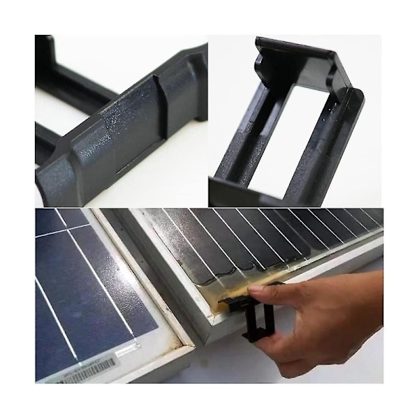 20 stk. fotovoltaisk panel dræningsspænde overfladeplade solpanel vanddrænclips til solpaneldræning sort 40 mm