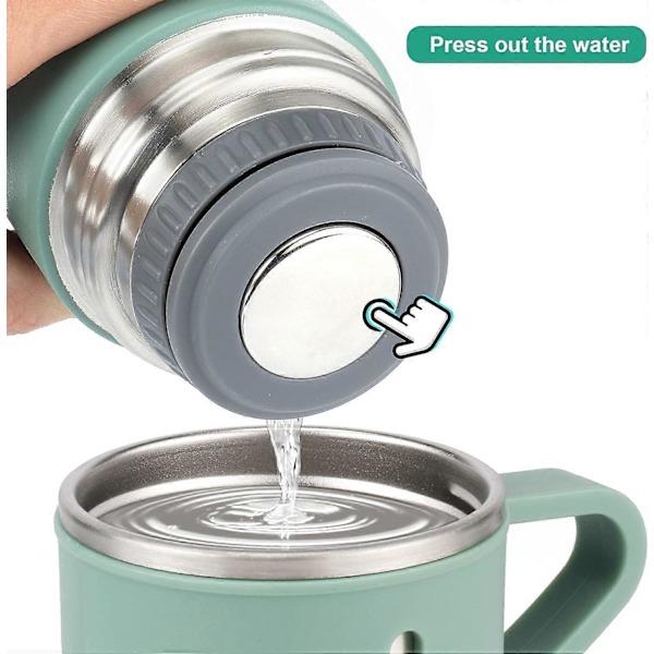 Rostfri Termos 500ml/16.9Oz Vakuumisolerad Flaska Med Kopp För Kaffe Varm Dryck Och Kall