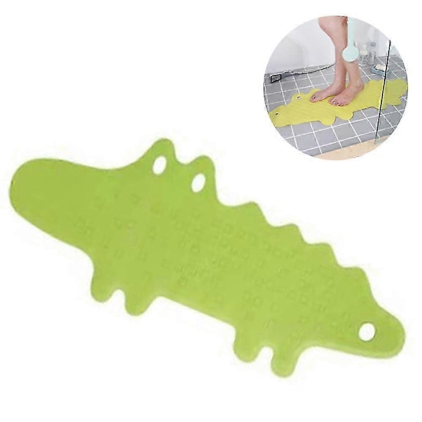Skridsikker Bademåtte Børn Anti-skrid Badekar Måtte Brusemåtte Børn, Blød Gummi, Maskinvaskbar, Krokodillemønster 95CM*34.5CM