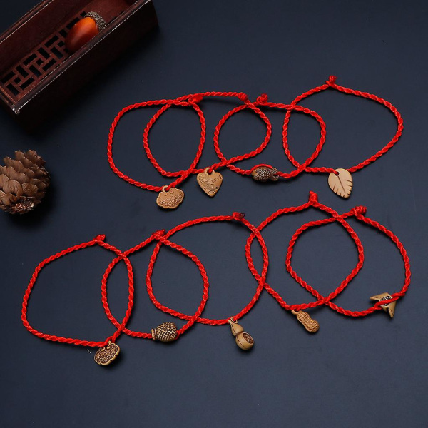 Stickning Röd String Flätat Armband 10x Kabbalah Armband För Skydd Bra