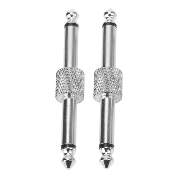 2 ST 6,35 mm Effektadapterkontakt Brusreducering Gitarrpedal Kopplingsomvandlare Plugg Silver