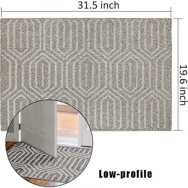 Bruna Entrémattor Inomhusmatta 50 x 80cm Maskintvättbar Halkfri Absorberande Vattentät Dörrmatta för Utomhusbruk, Trädgård, Hall