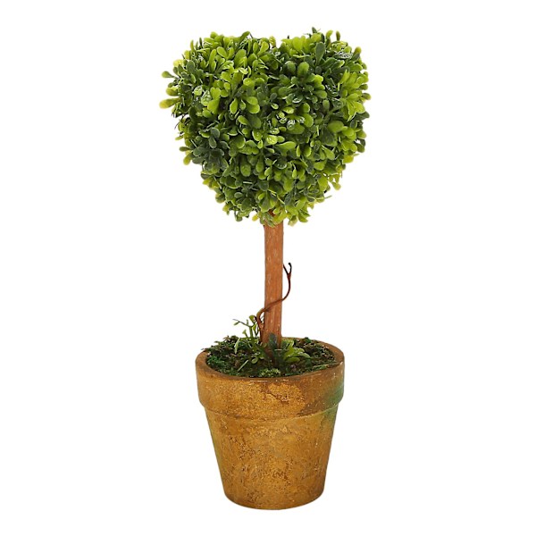 Plastik Havegræs Bold Topiary Træ Pot Tørret Plante Til Bryllup Fest Dekoration (Hjerteformet)