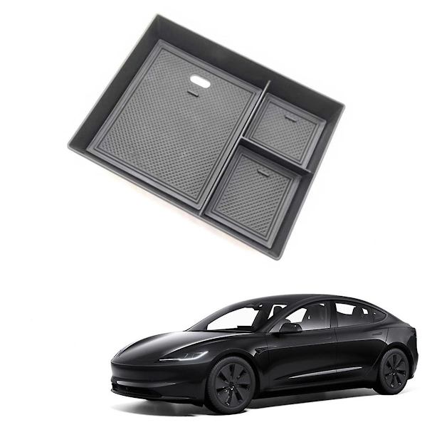 Midterkonsoll Organizer Bakke Opbevaringsboks Interiør Tilbehør til Model 3 2024