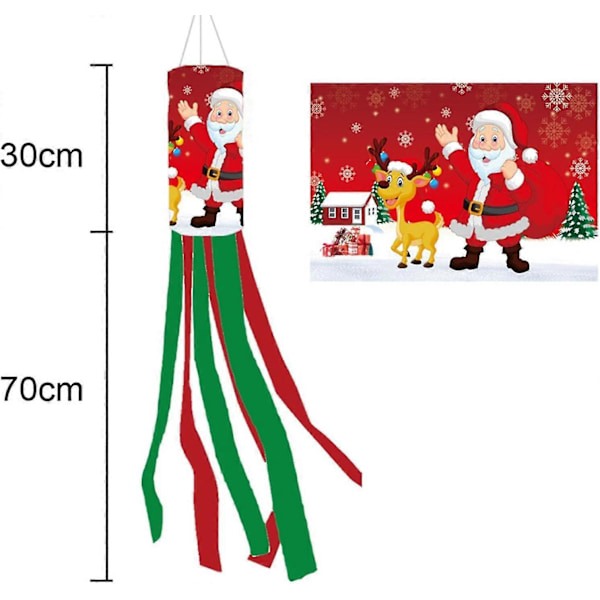 Jul Vindsockor Flaggor, Jultomte Snögubbe Mönstrade Vinter Vindflöjelflaggor