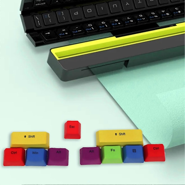 1 Sett Tastaturhetter Fargerike Dyesublimerte PBT Universelle WASD Mekaniske Tastaturhetter for Datatilbehør