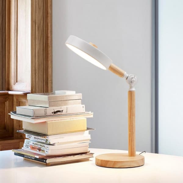 Moderne LED Bordlampe Rundt Hode Knappkontroll Øyebeskyttelse Mykt Lys Egnet For Leserom Og Studio Samt Stue (gul)
