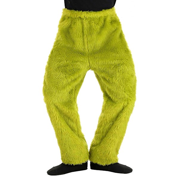 Grinch-aikuisen plussapäähousut sukkakengillä joulupyjama housut turkisjaloilla vihreä hirviö