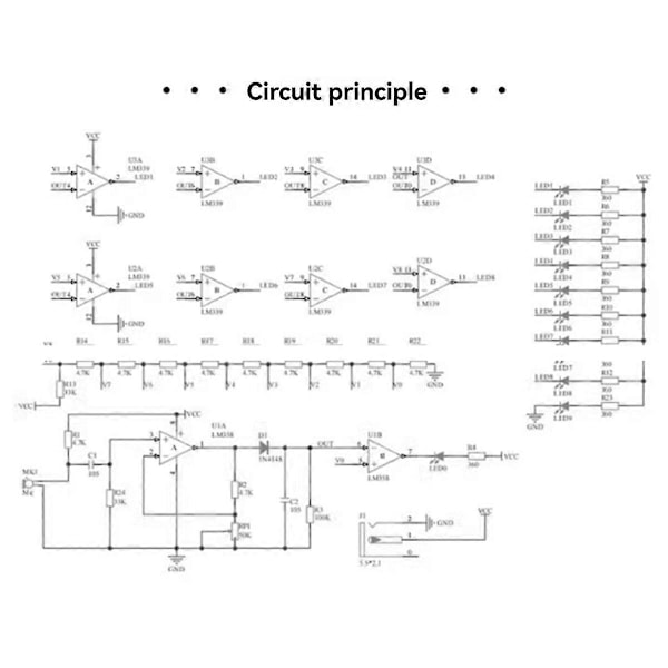 DIY Lydkontroll LED Musikk Spektrum Elektronisk Sett
