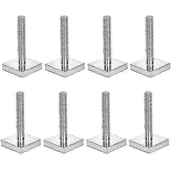 8 stk T-sporadapter T-sporbolter Takboksbil T-mutter T-spor Sykkeldeler for takstativer og rekkverk