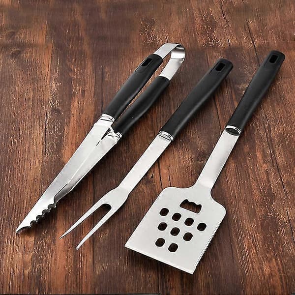 3 stk. BBQ Grill Rustfrit Stål Værktøjssæt Tilbehør Grill Sæt Camping Køkken