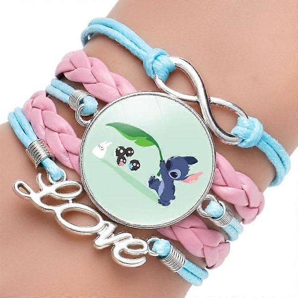 Twin Six Stith Ohana Armbånd Charm, Familie Blå og Lilla Læder Håndkæde Armbånd, Gaver til Kvinder og Piger
