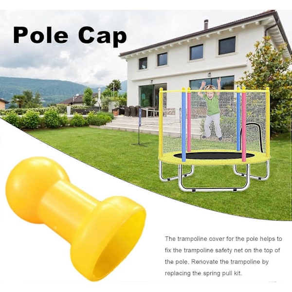 6 Pakke Trampolin Hegnspæl Endestykker Gul Trampolin Endestykker PP Plast Trampolin Tilbehør Diameter 2,5 cm
