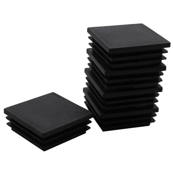 45 stk. Plastfirkantede Rørindsatser Endebeskyttelsesdæksler, 5 stk. 50 x 50x18mm & 40 stk. 50 x 50x1