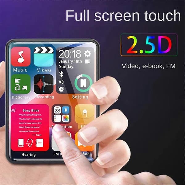 2.4 Tommer Fuld Skærm Touch Mp3 Afspiller med 4GB Hukommelse
