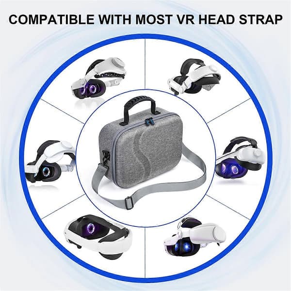 Stor bæretaske til Meta Quest 3 tilbehør, opbevaringstaske til Quest 3 VR headset, controllere
