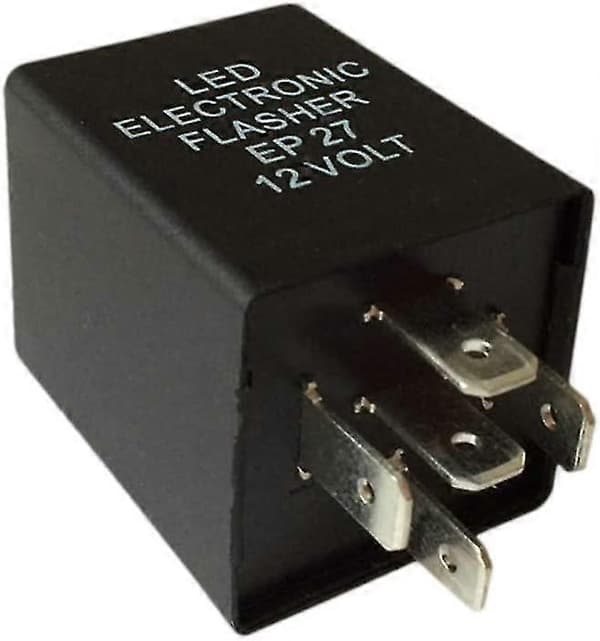 Justerbart 5-benet LED elektronisk blinkrelæ Blinklysrelæ til bil og motorcykel sort 1 stk.)