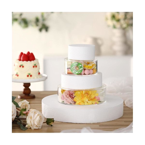 Akryl kage displayplade Rund kage display bakke gør det selv kage genopfyldelig bord base Klar kage stand