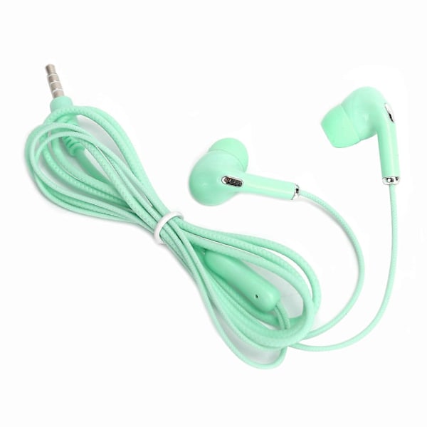 Trådbundna Sport Hörlurar 3.5mm Universal HiFi Musik Bas Hörlurar med Mikrofon Grön