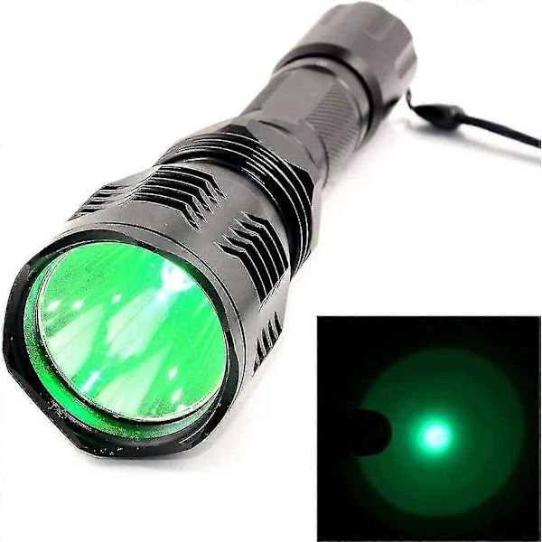 Lommelygte Grønt Lys Super Kraftig 2000 Lumen Taktisk Lommelygte Fjernbetjent Genopladelig Vandtæt Jagt Lommelygte Til Camping Bjergbestigning Vandring