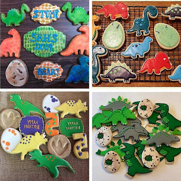 Dinosaur Kjeksutstikker, Fondant Kjeksutstikker for Barn som Baker Kjeks, Rustfritt Stål Kjeksutstikkersett